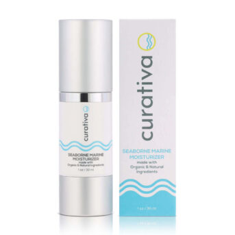Seaborne Marine Moisturizer by Curativa, organic skincare, 1 oz bottle with packaging, natural ingredients.